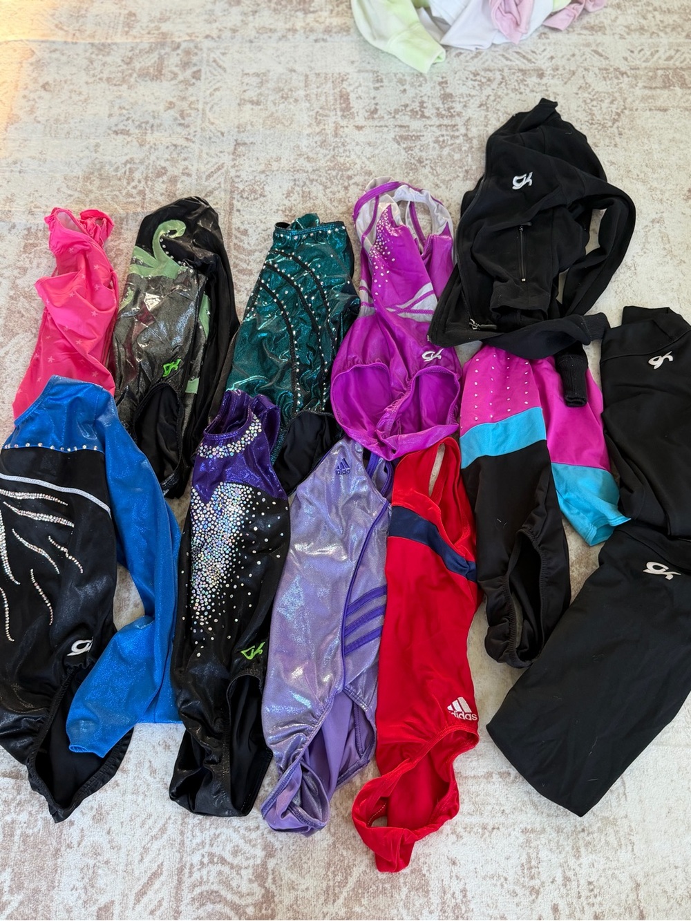 Girls Mixed Color Gymnastics Dance Tumbling Leotard Bundle